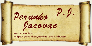 Perunko Jačovac vizit kartica